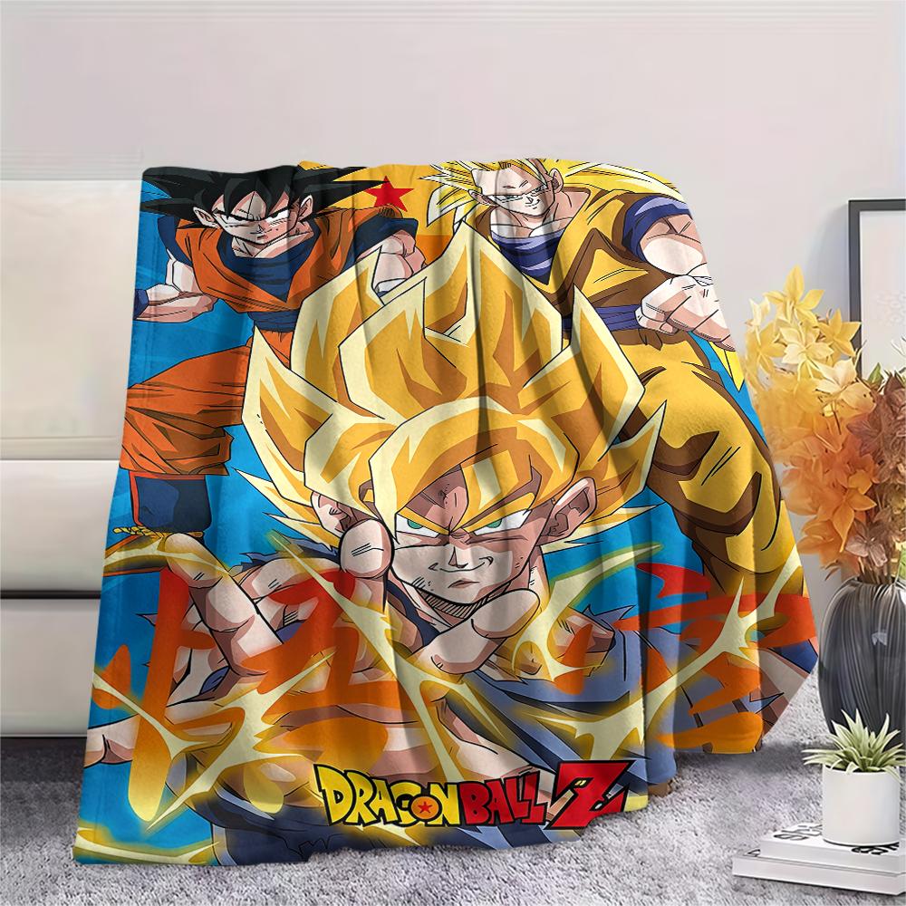 Dragon Ball Charakter Druck Flanelldecke Hohe Qualität Bequem für Alle Jahreszeiten Heimdekoration Wärme und Komfort Perfekt für Weihnachtsgeschenke