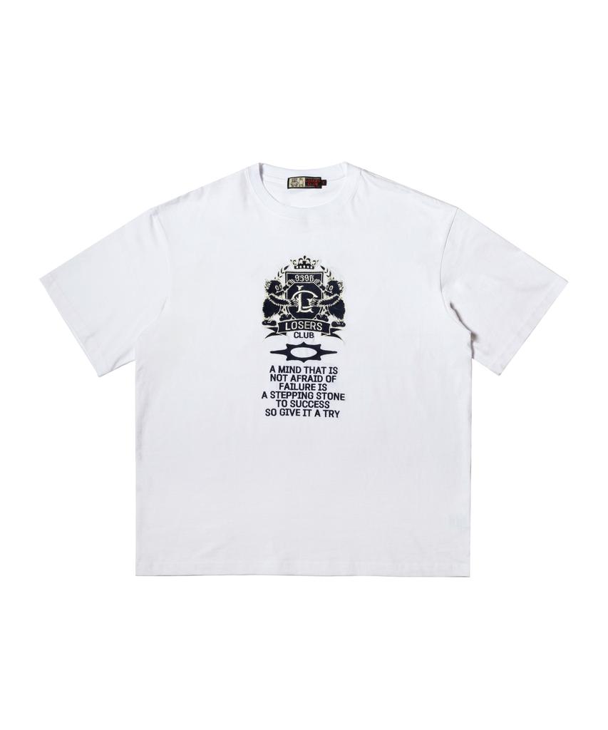 Lujeoseukeulleob Varsity Logo Short Sleeve T-Shirt White