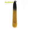 24 Zoll Ombre Yaki Straight Synthetische Haarverlängerungen Mädchen Farbe Geflochten Zopf Gummiband Box Braid