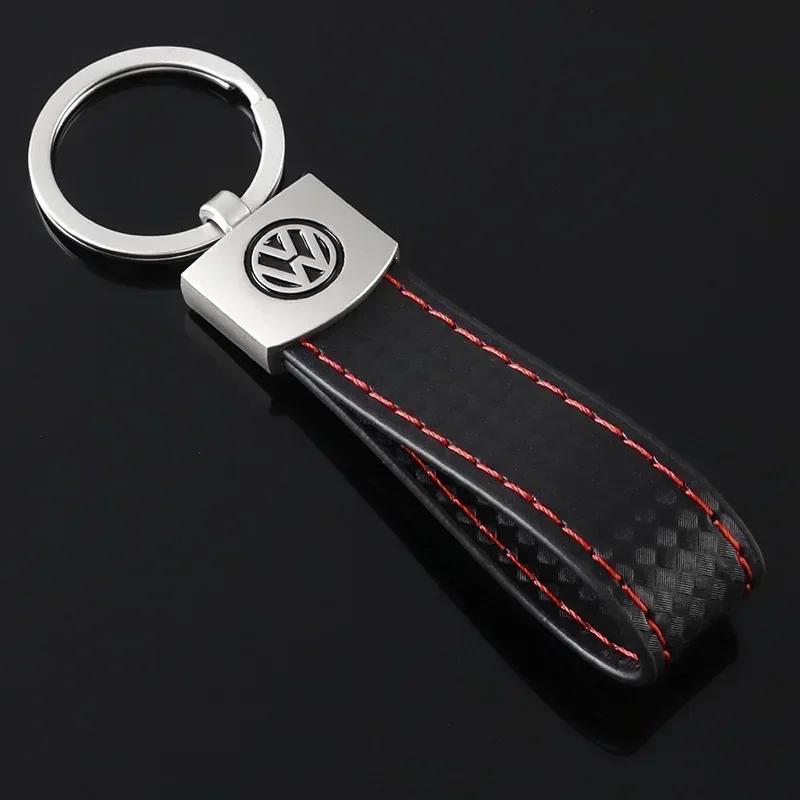 2026 Hot For Volkswagen VW Leather Car Logo Keychian for Volkswagen Golf Sticker Jetta Touareg Tiguan Polo Bora Sagitar TACQUA S