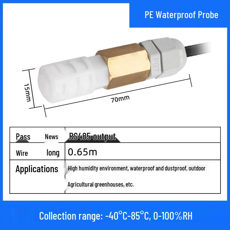 RS485 Temperature and Humidity Sensor: Real-time Monitoring, High-Temperature, Dustproof Probe Transmitter