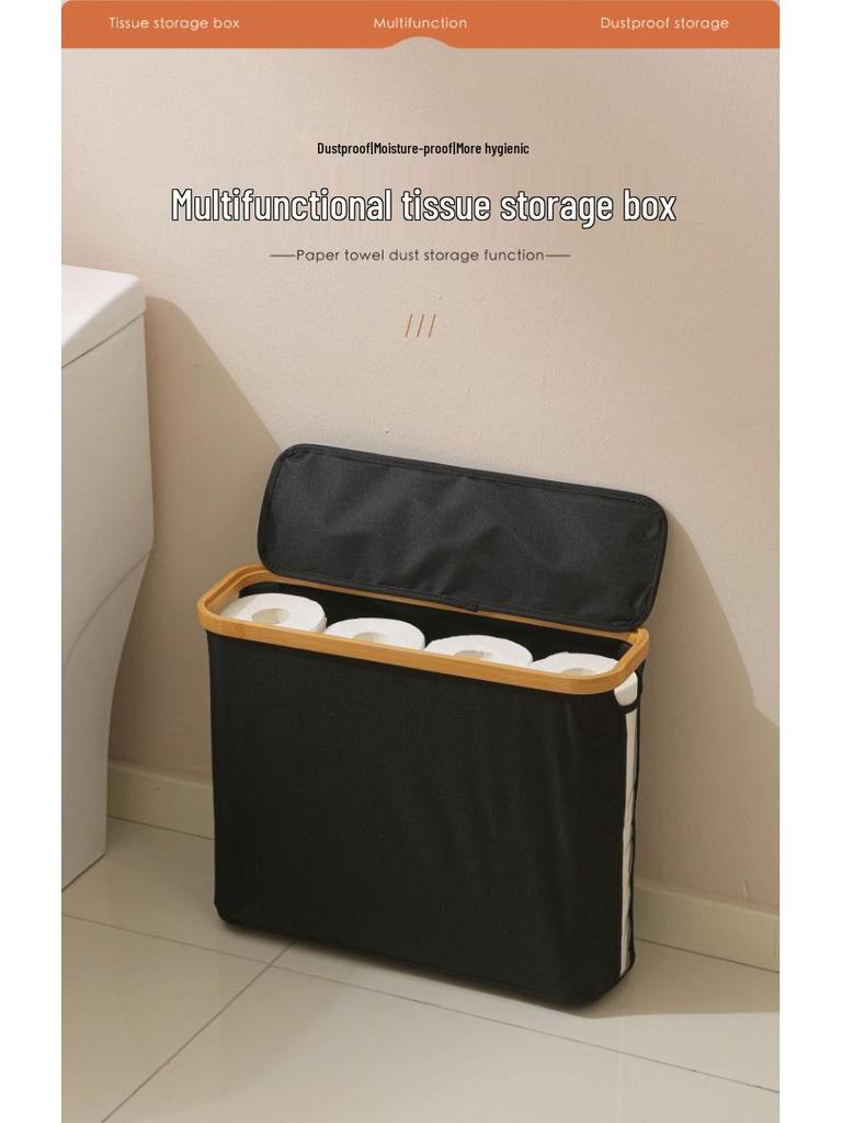 Transparent Bathroom Toilet Paper Storage Basket and Accessories Rack