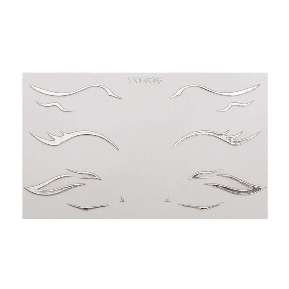 10 Stück Aurora Eyeliner Augenbrauen Tattoo Aufkleber Wasserdicht Metallische Make-up Patches Gesichtskunst