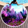 Beautiful Garden Floral Round Beach Towel, Microfiber Circle Beach Towels Quick Dry Beach Throw Blanket Sand Free Pool Towels