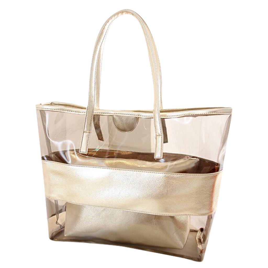 Fashion Lady Large Capacity Transparent Beach Jelly Handbag Shoulder Bag  comprar a buen precio — entrega gratuita, reseñas reales con fotos — Joom