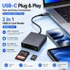 USB-C 3.0 2-in-1 ABS Card Reader, 5Gbps SD 4.0/TF Micro SD 4.0 USH II Reader Up To 312MB/s