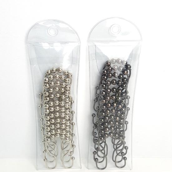 Yousheng 12ks háček na sprchový závěs Dvojité háčky Dobré vyvážení Silná nosná kapacita váleček Kulička Hladký Posuvný kroužek háčku na závěsy Koupelnový zdroj