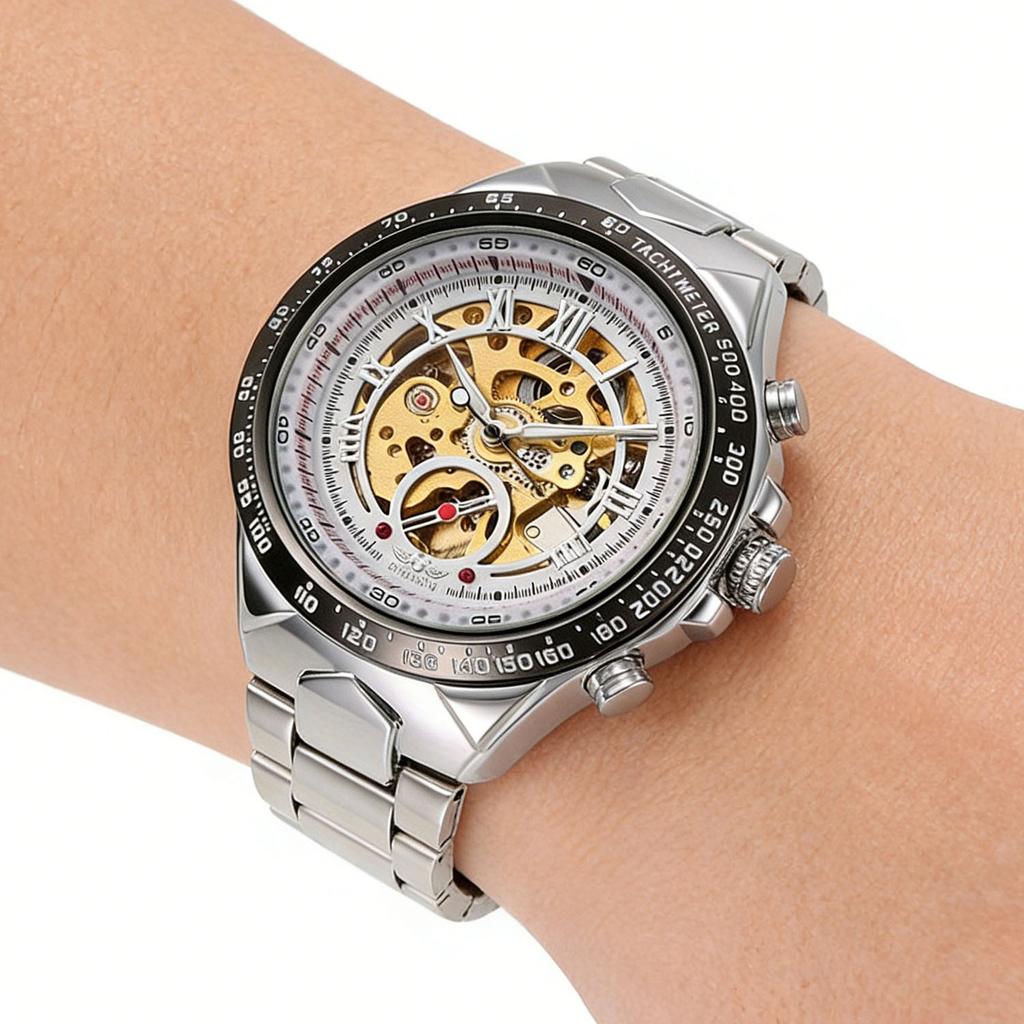Classic Roma Dial Mechanical Watches Men Casual Sport Watches Luxury Heavy Skeleton Automatic Mechanical Wristwatches Men WINNER