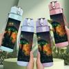 1PC Night Sky House Scenery Print 750ml Color Plastic Sports Water Bottle Leakproof Flip Straw Lid Suitable for Sports Office Home Use