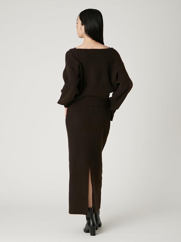 Knit Cardigan and Knit Dress Ensemble FWNO255085BRWF 2-way
