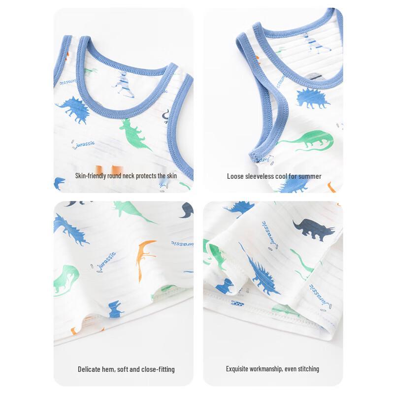 Babyprints Kids' Pure Cotton Sleeveless Vests (2-Pack)