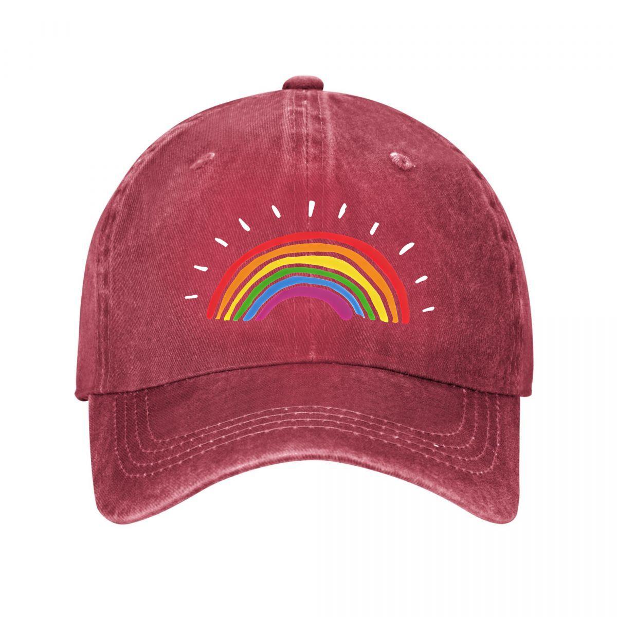 Rainbow Baseball Cap New Vintage Washed Cotton Baseball Cap Parent Kids Sun Hats Adjustable
