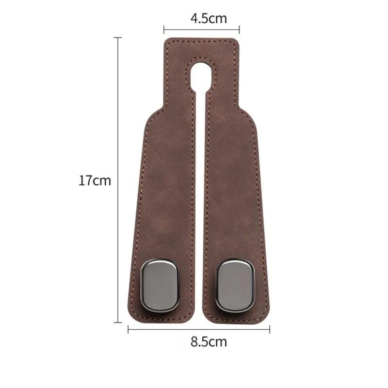 Hidden Car Seat Back Hook Suede Leather Soft Hanging Hook 20kg Load-Bearing Wear-Resistant Rear Row Hanger