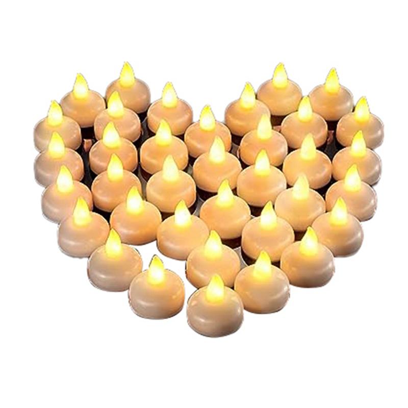 ABWR-48 Flameless Water Candles, Floating Water Electronic Candles, Wedding Party Pool Dinner Candles (Yellow Light) Easy To Use