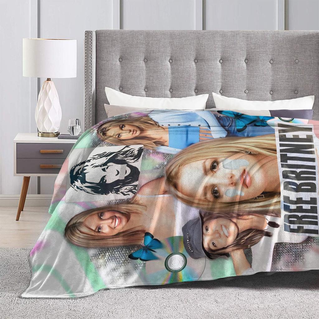 Britneys Spears Warm Soft Blanket Airplane Travel Plush Bedding Throws Novelty Outdoor Flannel Bedspread Sofa Bed Cover