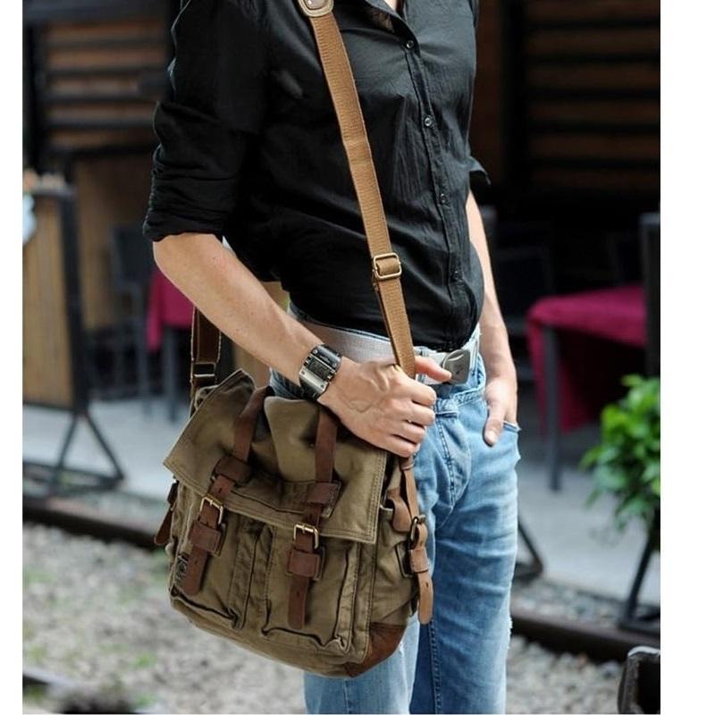 Men's Canvas Shoulder Bag Messenger Bag Casual Bag