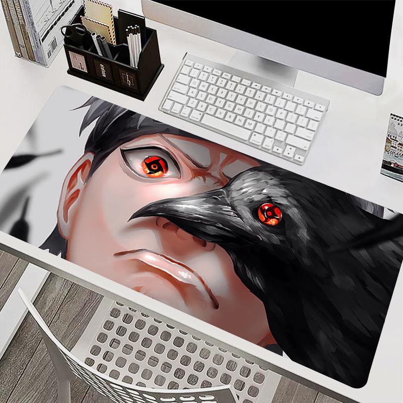 Mauspad Laptop Mauspade Büro PC Zubehör Tastaturpad Gummi-Tassenuntersetzer Weiches Mauspade Naruto Shisui Uchiha Große Schreibtischunterlage