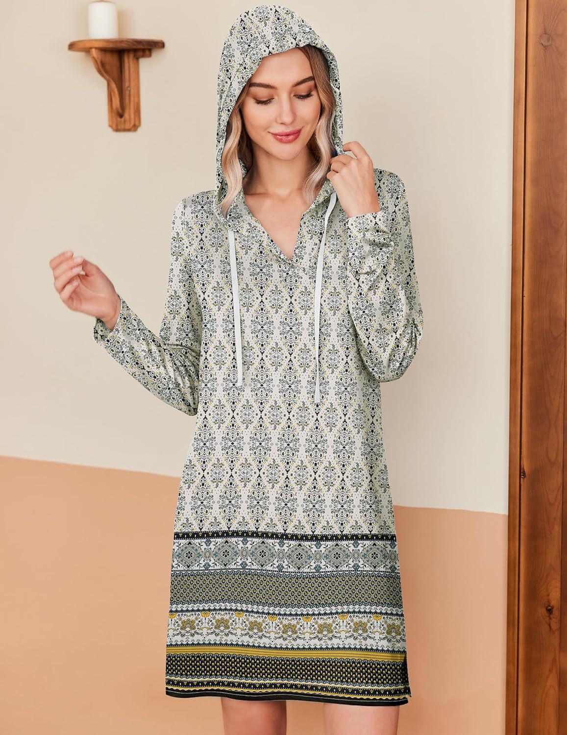 

UV Protection Long Sleeve Beach Hoodie Dress XXL