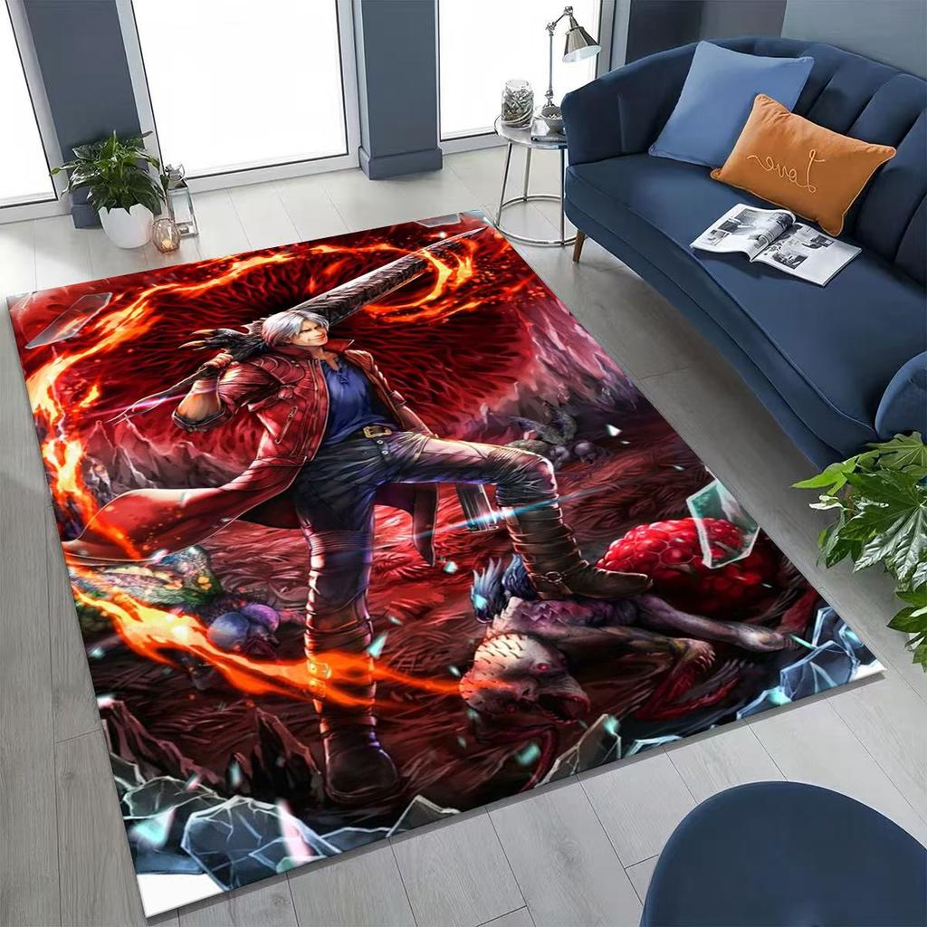 3D D-Devil May Cry DMC Games Vergil Dante Tapijt voor Slaapkamer Woonkamer Bank Huis Deurmat Decor, Groot Kinderspeel Antislip Vloermat