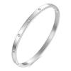 Stylish Zirconia Open Cuff Bracelet - 4MM/6MM Stainless Steel Couple Design