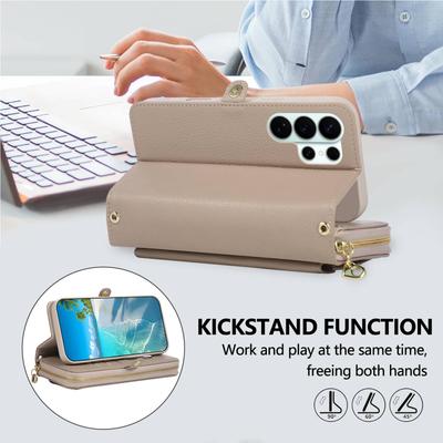 WEFOR Crossbody Wallet Case for Samsung Galaxy S26/S25 Edge/S24/S23 FE/S22/S21/S20 Ultra Strap Card Holder Kickstand Mirror