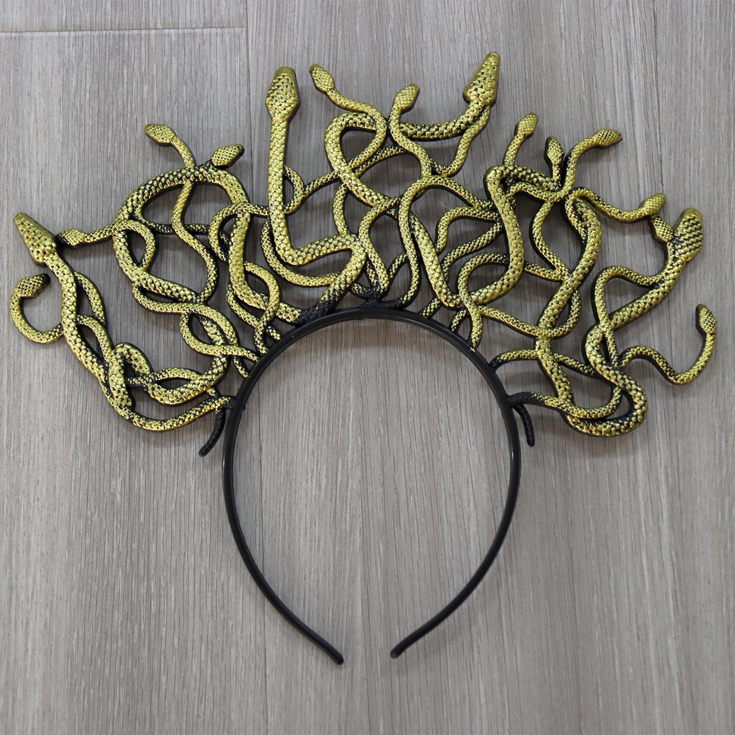 Women Medusa Headpiece Cosplay Girl Headwear Ancient Greek Mythology Snake Shape Headdress Halloween Carnival Costume Party Prop