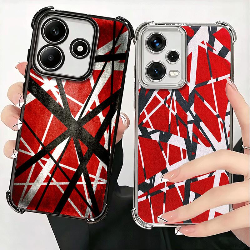 Eddie Van Halen Graphic Guitar Plating Phone Case For Xiaomi Redmi Note 14 15 Pro Plus 13 12 11 11S 11T 10 9S 9 5G Anti-Fall Air
