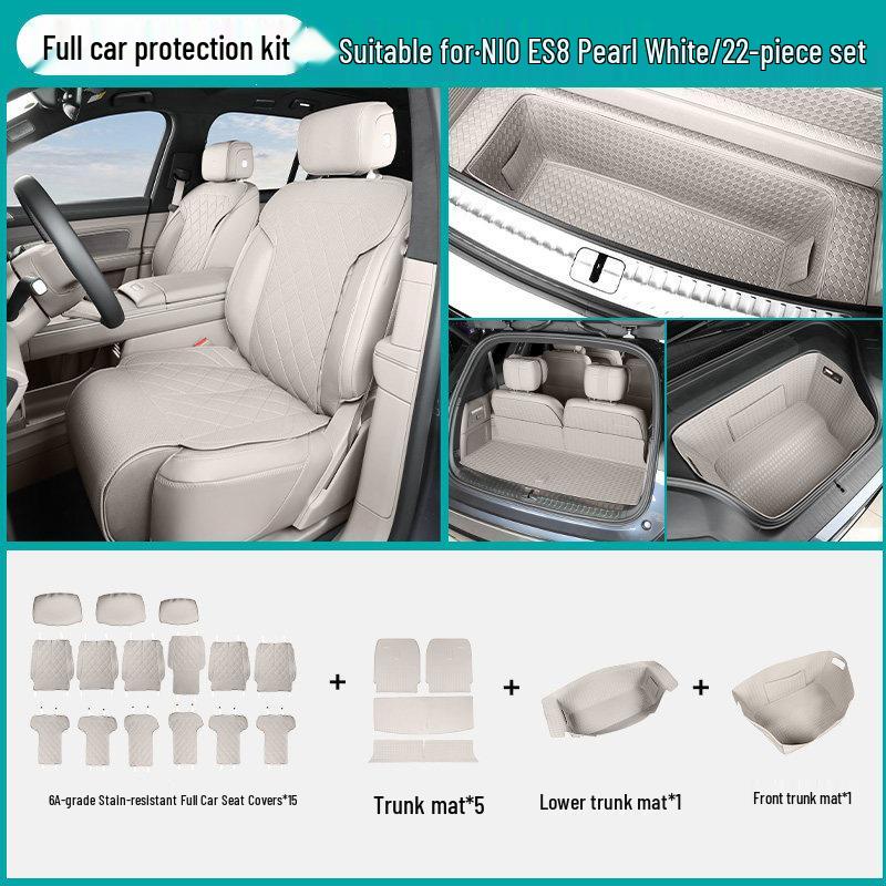 NIO ES8 Front & Rear Trunk Mat: Full-Coverage Leather Protection for 26 Models