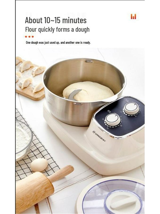 Fully Automatic Small Household Dough Mixer with Intelligent Kneading, Proofing, Beating, and Constant Temperature Fermentation.
