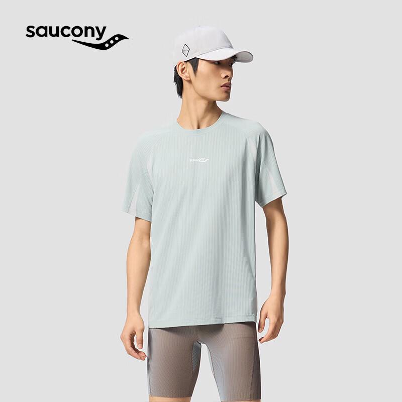 Saucony Men s Lightweight Jacquard Quick-Dry Crew Neck T-Shirt M