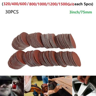 35pcs/Set 75mm-80mm Sandpapers 320/400/600 / 800/1000/1200/1500Grit