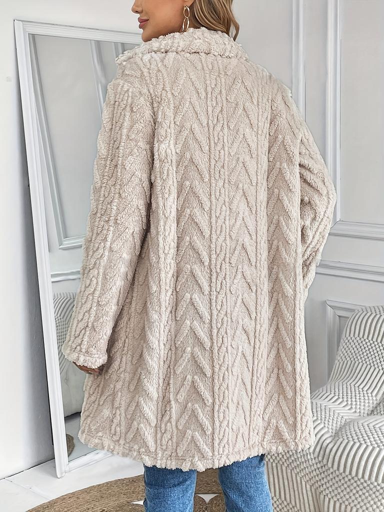 Europa e Stati Uniti transfrontaliero popolare best-seller peluche double-face presa casual cardigan doppiopetto cappotto medio e lungo donna