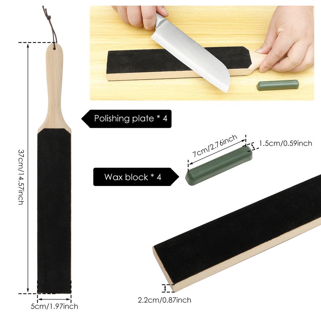 Double Side Leather Strop Leather Sharpening Strop for Razor Knives Double Sided Home Sharpening Tool and Polishing Board