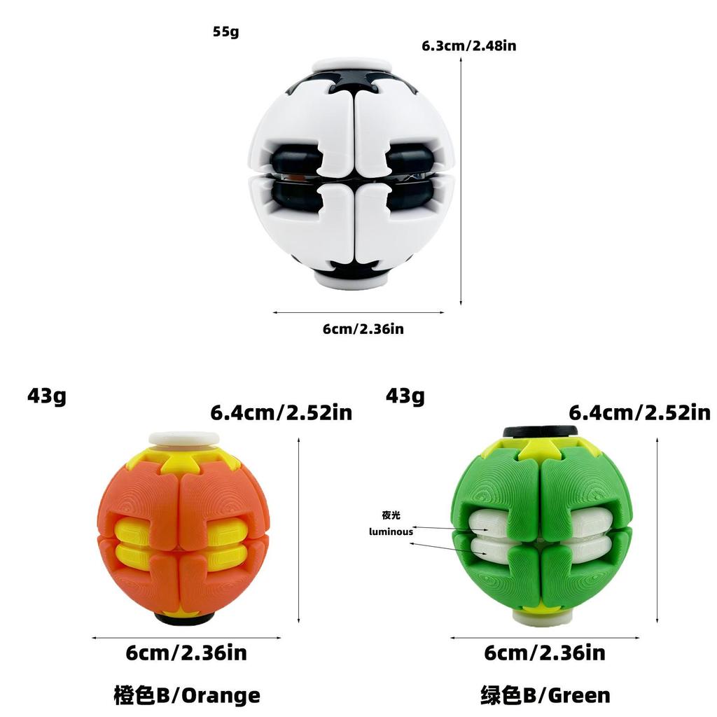 Hand Press Spin Ball Toy With 3d Printing Material For Stress Relief And Finger Training