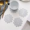 1pc Silver/golden Snowflake Hollowing PVC Coaster Coffee Cup Heat Insulation Pad Table Mat Christmas Decor Kitchen Accessories