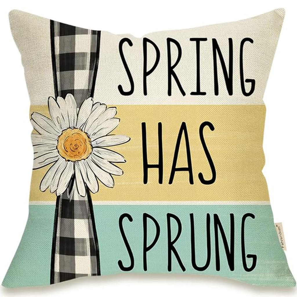 New Spring Fresh and Beautiful Linen Pillowcase Sofa Bedside Plant Flower Pillow Cushion Cover