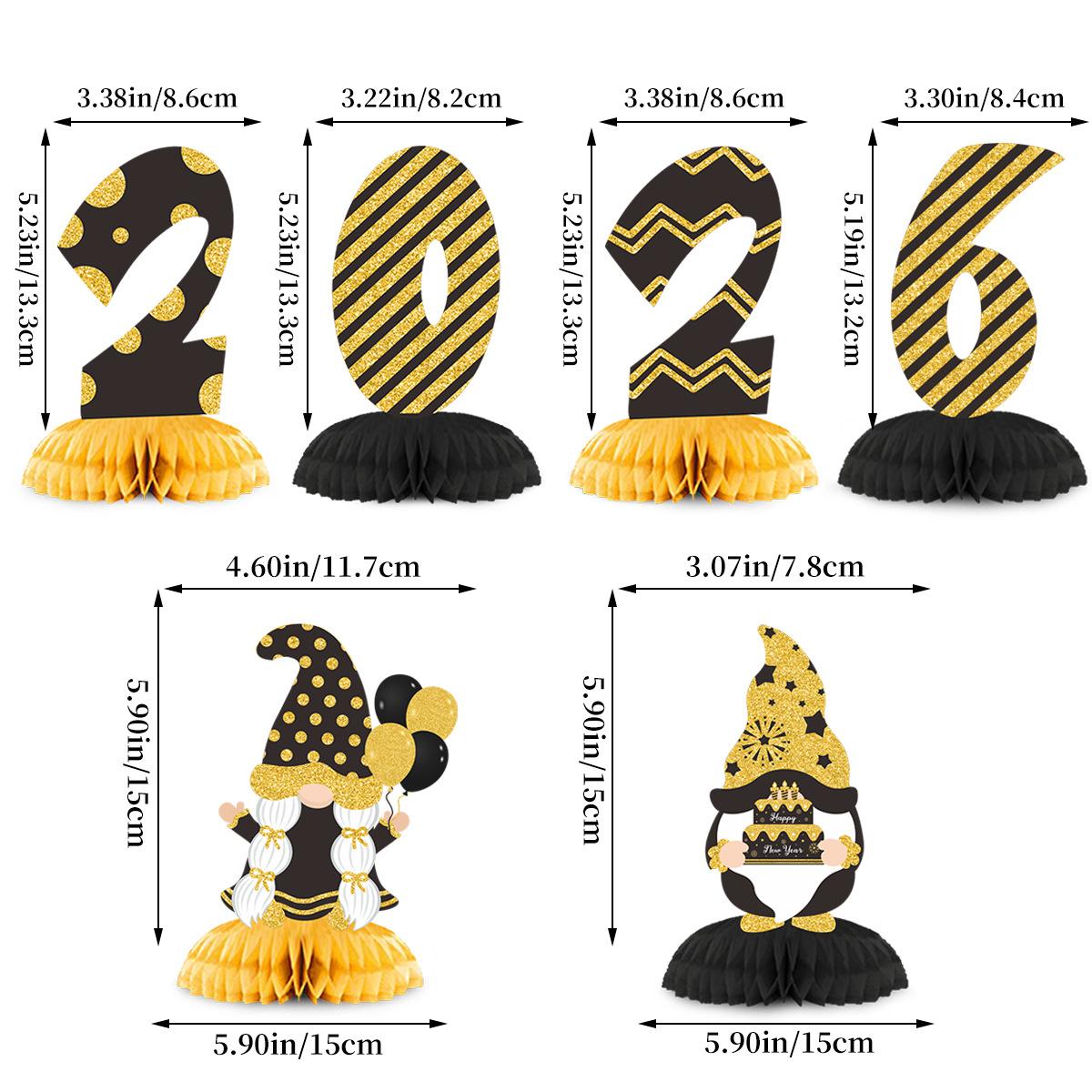 

Black Gold Dwarf Digital Honeycomb Ornament New Year S Eve Party Table Decoration Table Ornament New Year 2026 Gnome Honeycomb Ornament