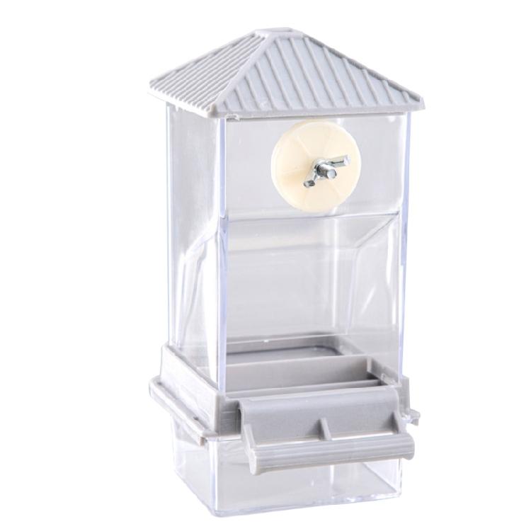 Plastic Parrots Feeder Transparent Bird Cage Food Dispenser Container Box for Small Birds with Anti Clogging Feature