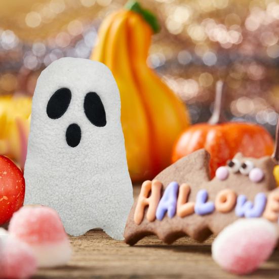 Plyšová hračka duch Halloween dekorativní polštářek pro domácí rozkládací pohovku Ghost Plushie rekvizita na slavnostní párty