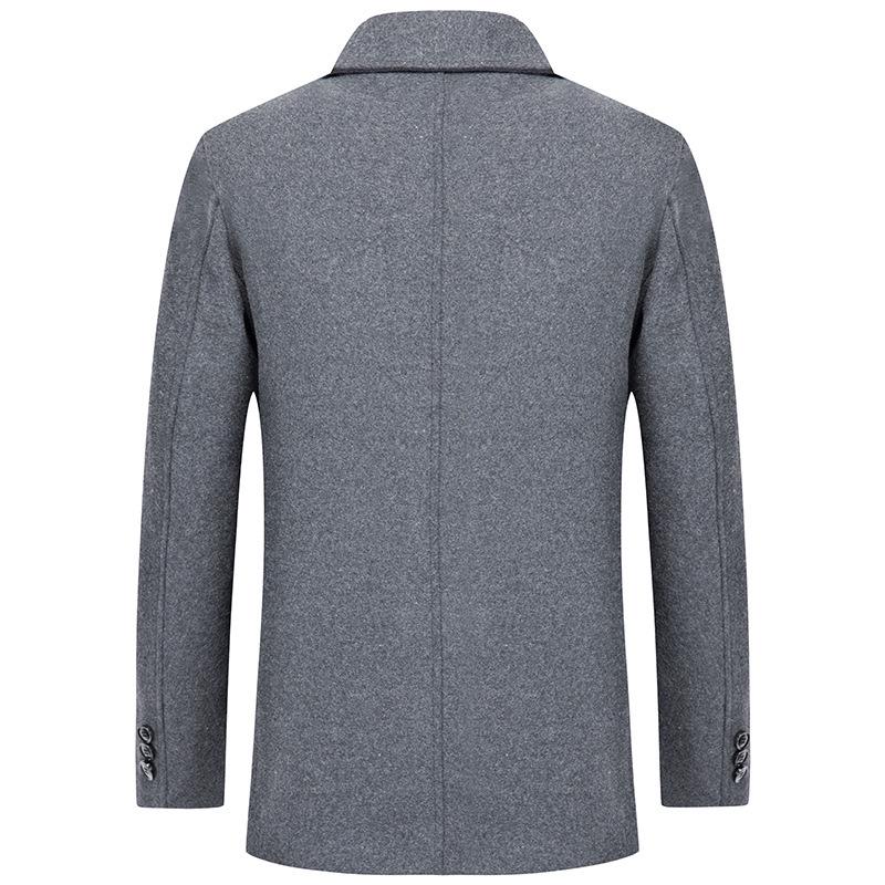Men's Autumn/Winter Wool Coat with Velvet Lining and Lapel