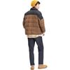 Uniqlo Color Block Stand Collar Zipper Low Saturation Down Jacket Men Outerwear Light-Brown 456570-35