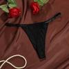 Low Waist Sheer Satin Bow Thong G Strings Romantic T Panties T-Back Brocade Briefs Women  Home
