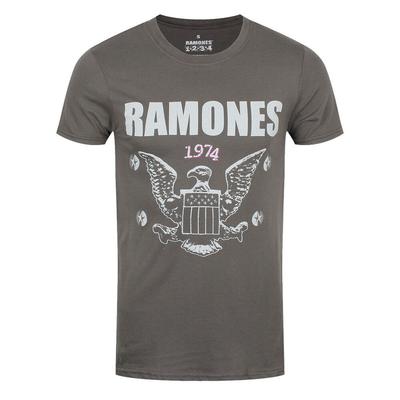 T-shirt Ramones 1974 Aquila Band Ufficiale Grigia Nuova