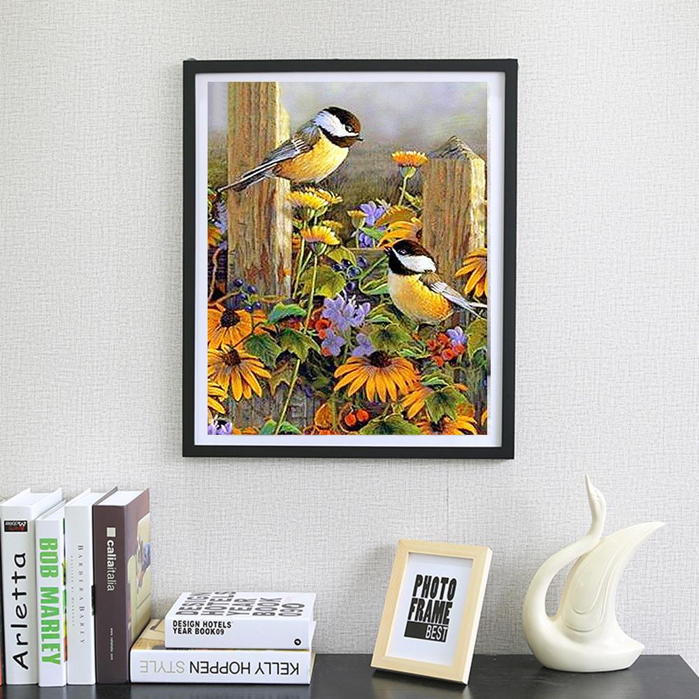 Huacan 5D DIY Diamond Embroidery  Birds Diamond Painting Cross Stitch Rhinestone Mosaic