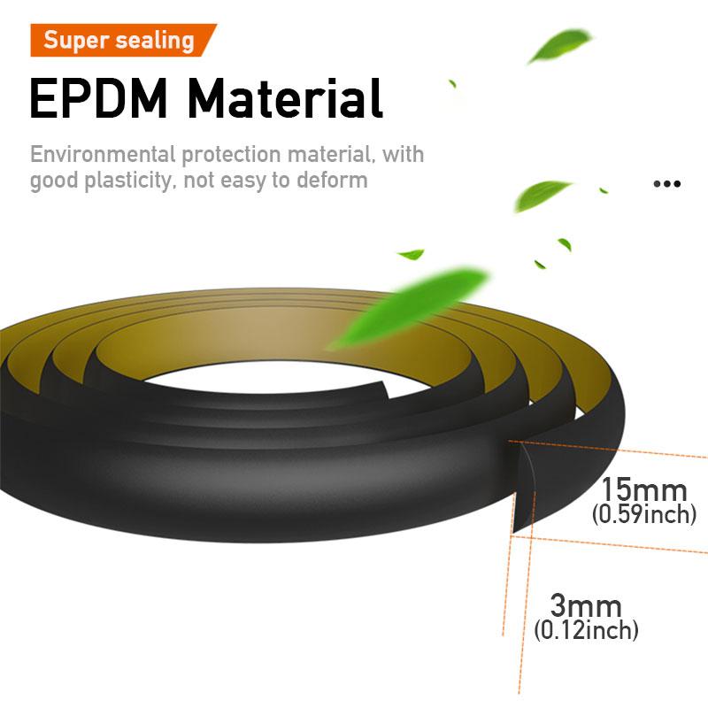 Car Ceiling Seal Strip Waterproof Roof Rubber Weather Strip 15mm Windshield Seal Stripping Leak-Proof Trim Accessories