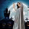 Capa longa de Halloween para adulto com capuz, multicor, com lantejoulas, brilhante, capa para cosplay, fantasia de anime *