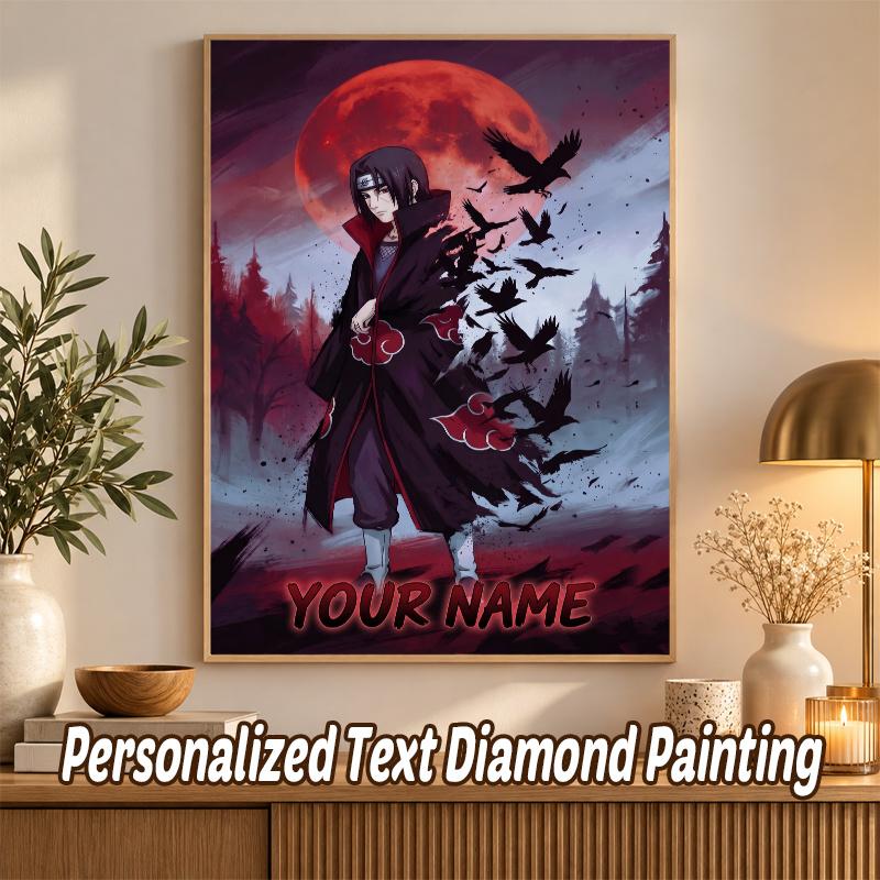 Itachi Uchiha Custom Name Diamond Painting Personalized 5D Full Drill DIY Diamond Art Home Decor