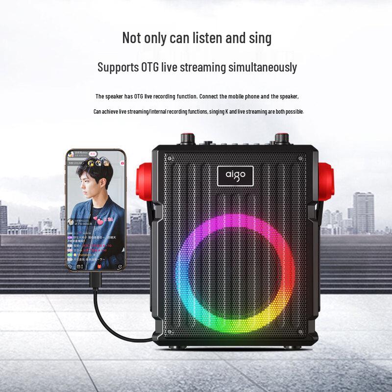 Aigo T333 Portable Wireless Bluetooth Speaker with Dual Microphones (CN Version)