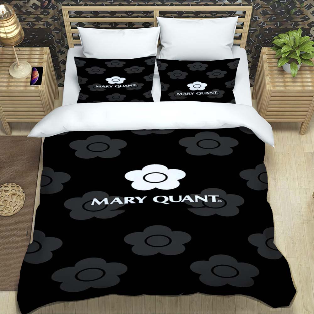 3-Piece M-Mary -Q-Quant- t PrintedDuvet Cover Set – Includes 1 Duvet Cover and 2 Pillowcases; Suitable for Home and Dorm Use