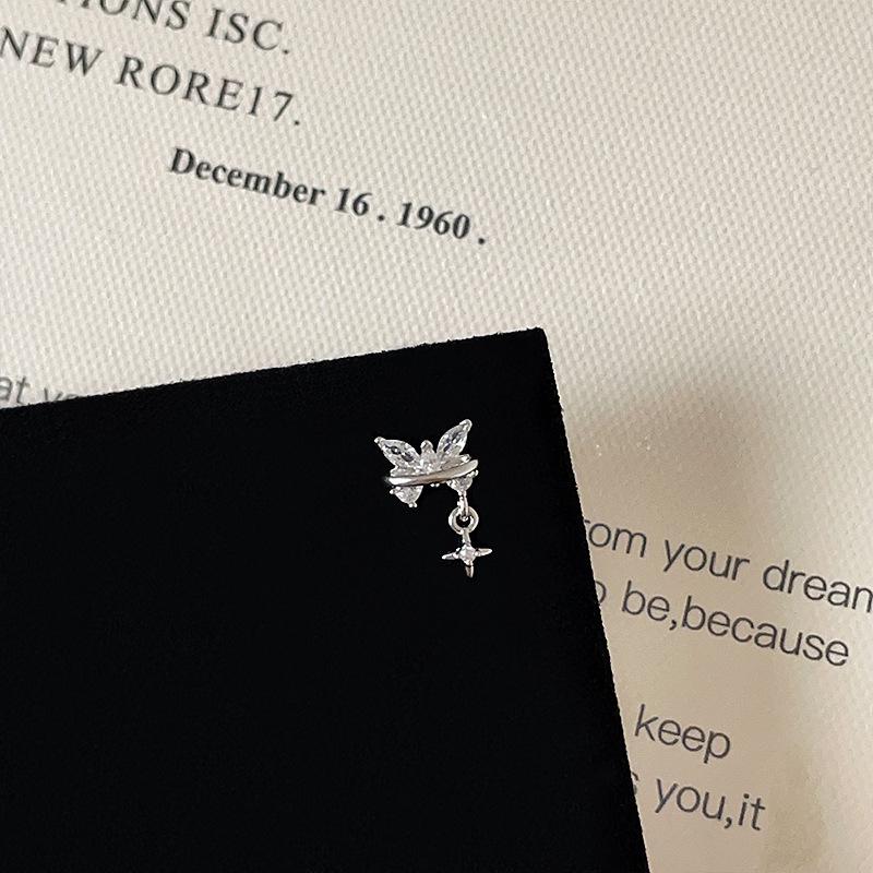 Zircon Bowknot Heart Cartilage Earrings: Chic, Versatile, Simple Earrings for Women